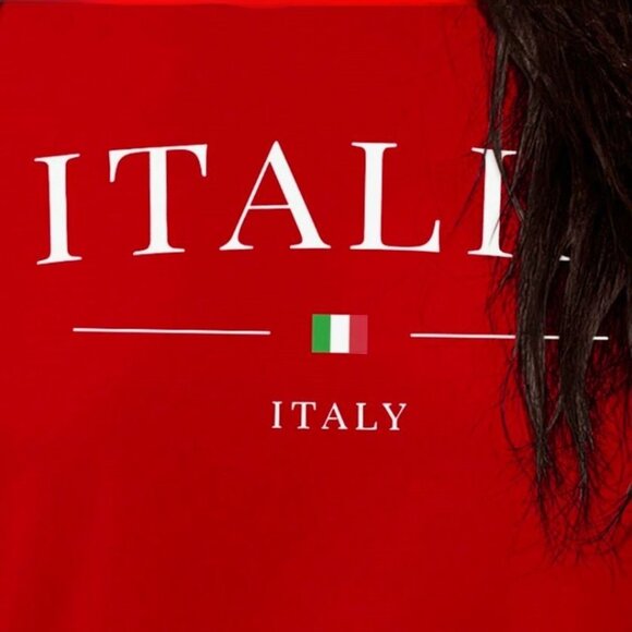 New WOMEN'S ITALY SPORTS TEE-SHIRT Red Size L - Picture 4 of 4